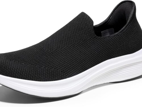Men's Hands Free Slip-on Loafers Comfortable Walking Shoes Breathable Knit Casual Sneakers