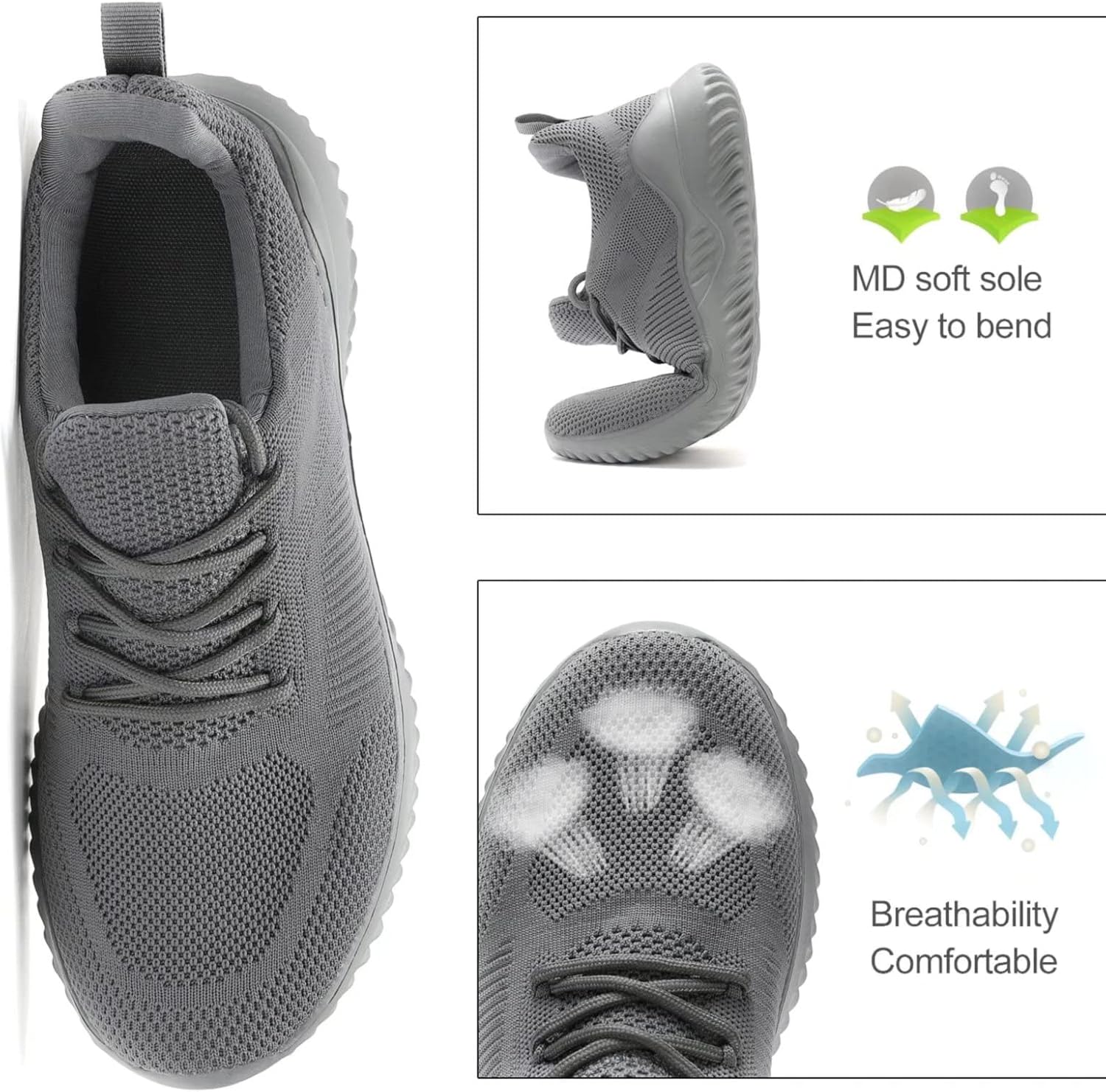 Kapsen Men's Non Slip Running Shoes Ultra Light Breathable Casual Walking Shoes Fashion Sneakers Mesh Workout Sports Shoes